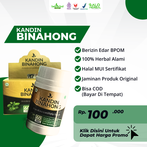 KANDIN BINAHONG - Kapsul Daun Binahong Pereda Nyeri dan Herbal Mata